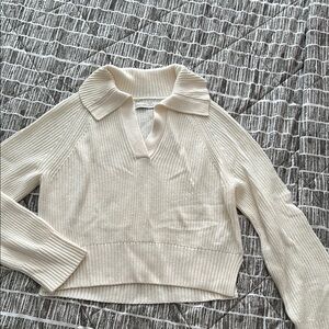Cream Collared Women's Sweater
